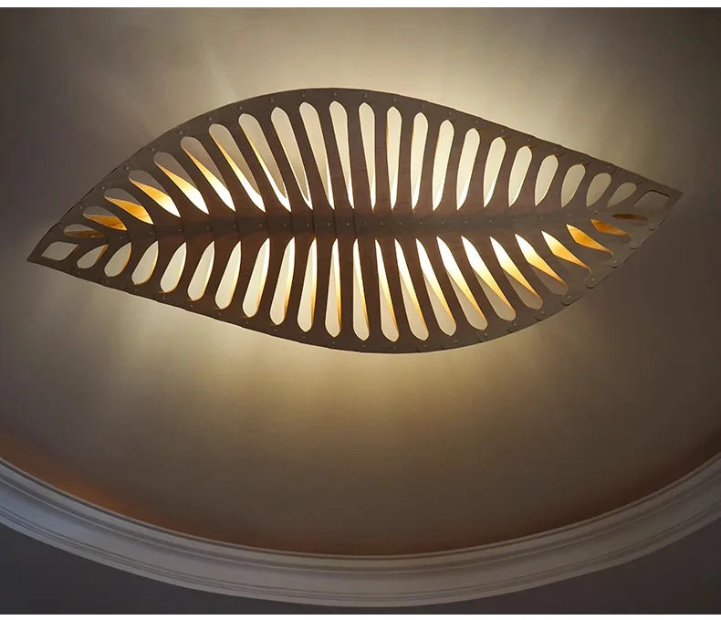 Afralia™ Wood Fish Bone Pendant Light Chandelier - Modern Nordic Style Indoor Hanging Lamp
