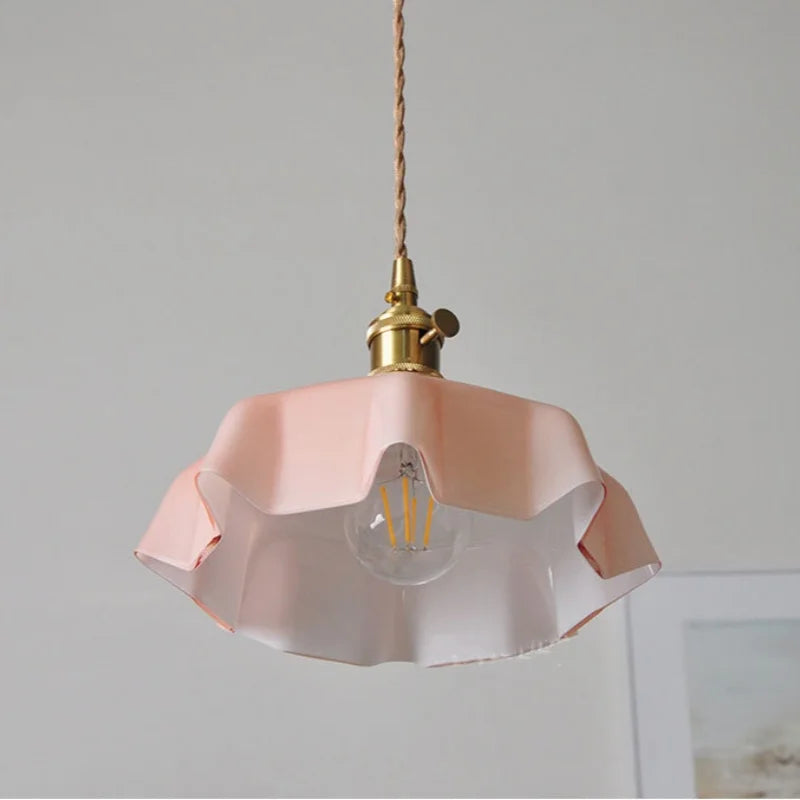 Afralia™ Pink Glass Art Pendant Lights | Nordic Modern LED Hanging Lamp for Dining Room