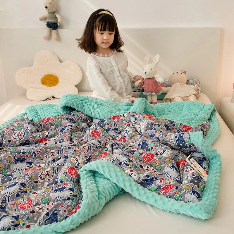 Afralia™ Cotton Floral Double Quilt | Retro Soothe Doudou Bedding Blanket