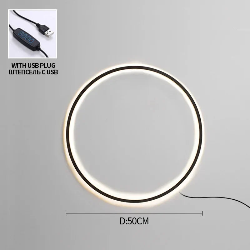 Afralia™ Nordic Ring LED Wall Lamp Modern Sconce for Living Room Bedroom Hallway