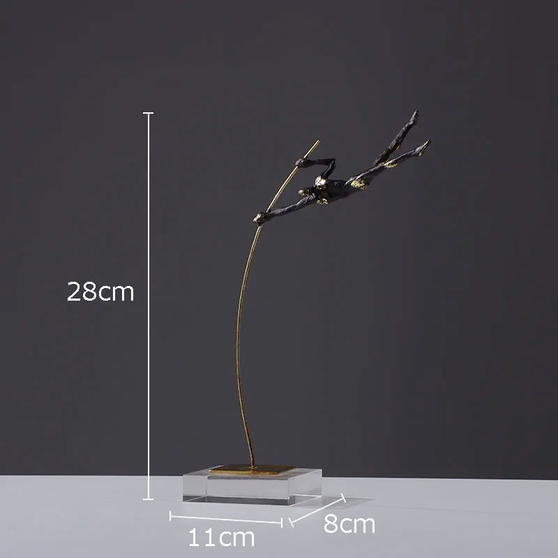 Afralia™ Gymnastic Acrobat Resin Sculpture Ornaments for Living Room Decor
