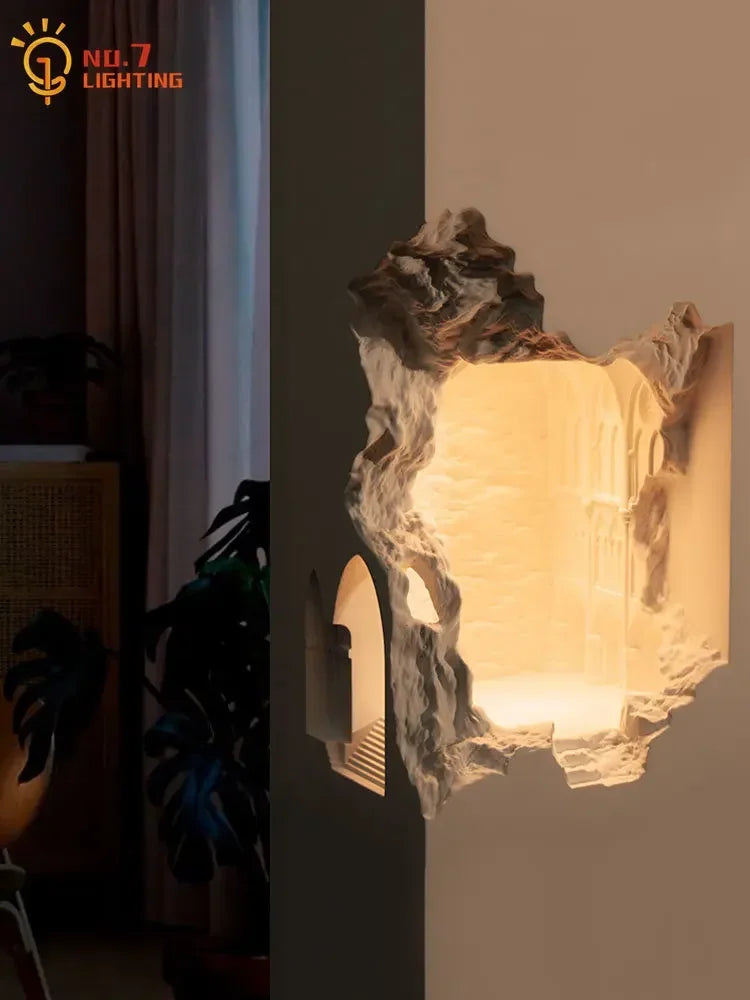 Afralia™ Embedded Night Light Gypsum Corner Wall Sconces for Corridor Stair Background