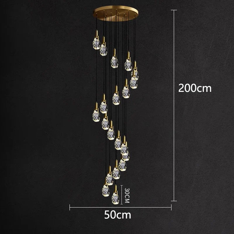 Afralia™ LED Staircase Chandeliers Pendant Light for Living Room Modern Indoor Lighting