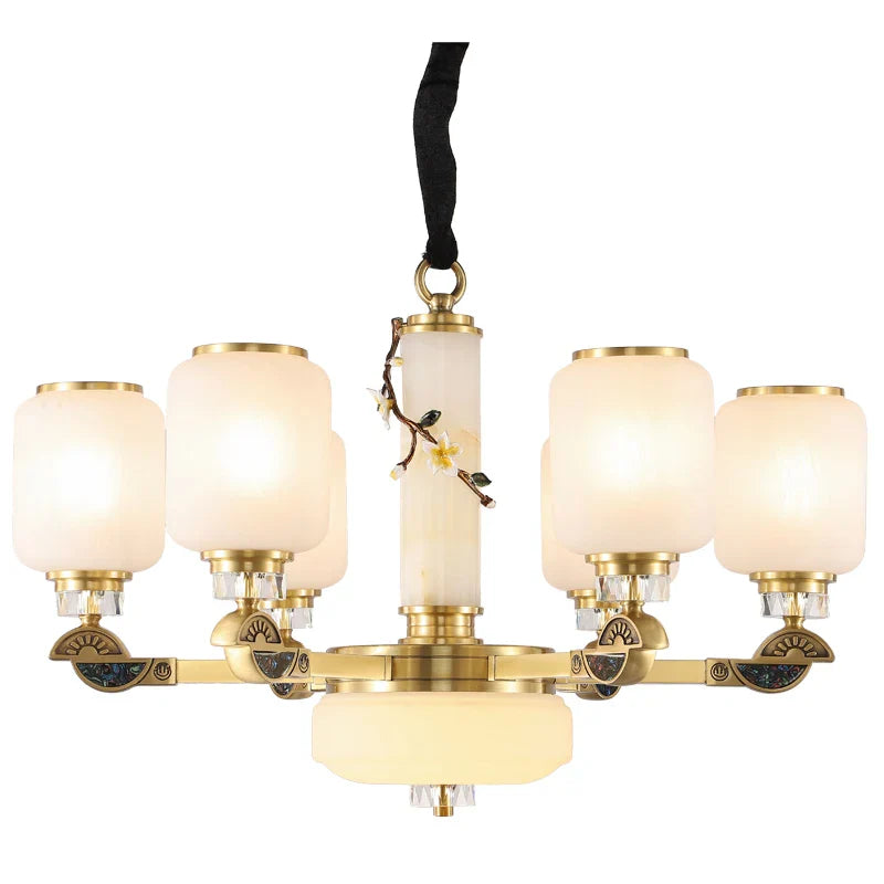 Afralia™ Luxe Jade Chandelier for Living Room, Villa, and Duplex Hall
