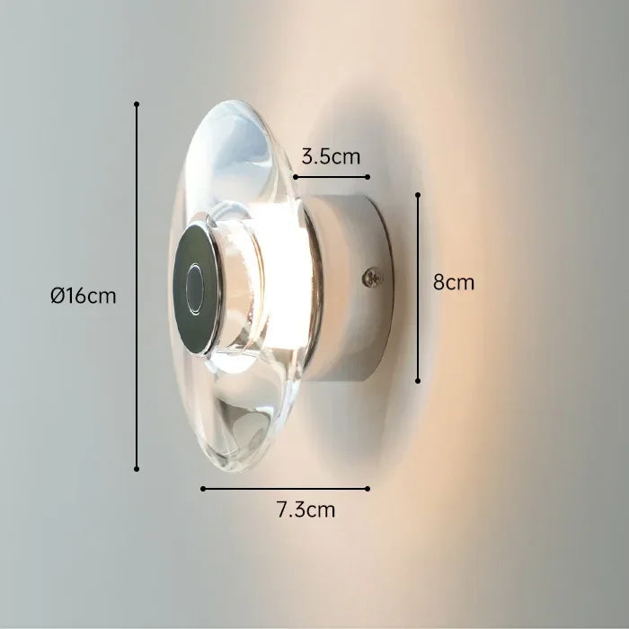 Afralia™ Crystal Bedside Wall Lamp: Modern Minimalist Circular Design for Home