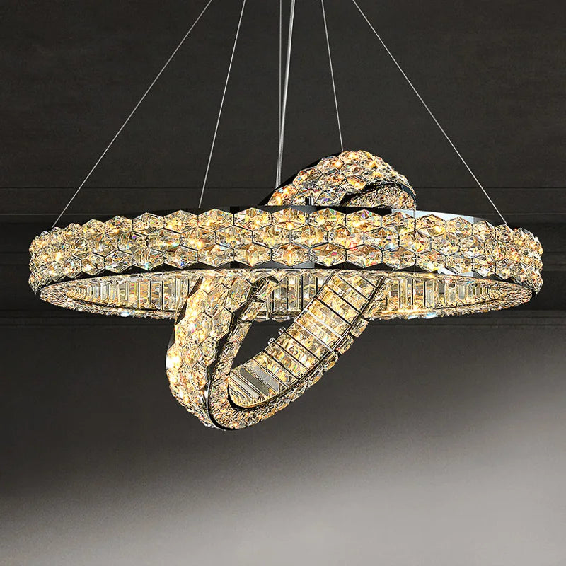 Afralia™ Crystal Ceiling Chandelier for Modern Living & Dining Rooms