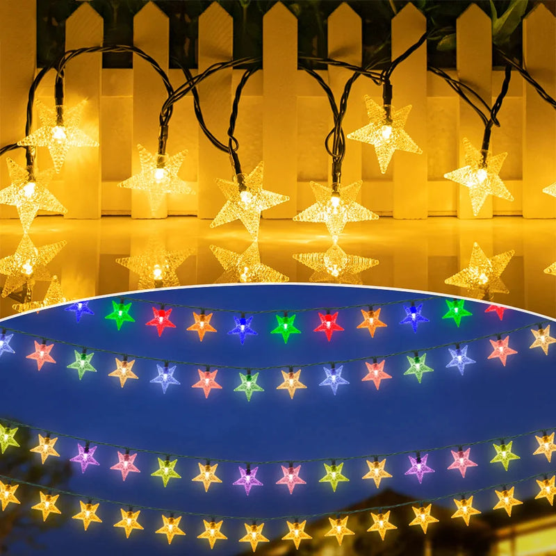 Afralia™ Solar Star String Lights: Twinkle Fairy Garland for Outdoor Decor