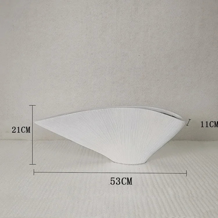 Nordic Style Resin Vase - Fan-shaped Decorative Craft for Home Decor by Afralia™