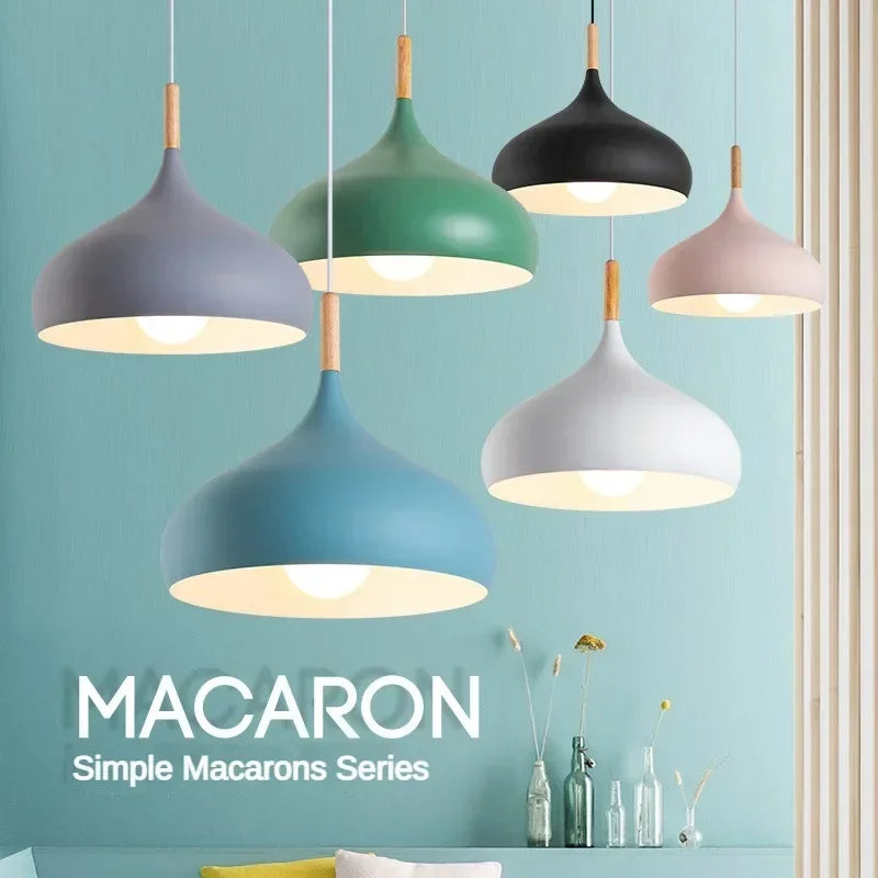 Afralia™ Nordic Macaroon Color Pendant Light LED Single Head Chandelier for Kitchen & Cafe