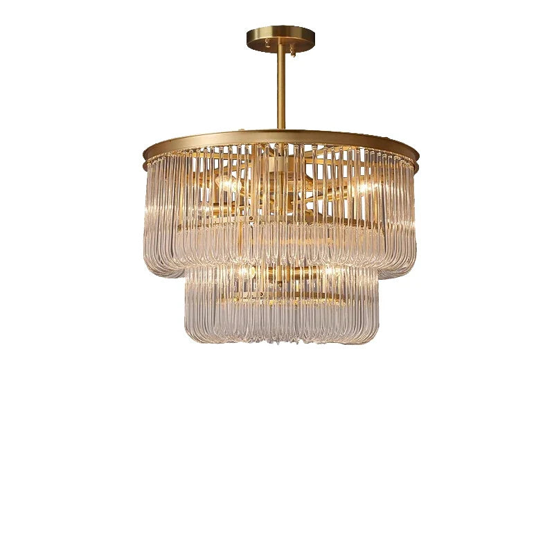 Afralia™ Glass Bar Chandelier Minimalist Designer Hanglamp for Living Room Luxe Lighting