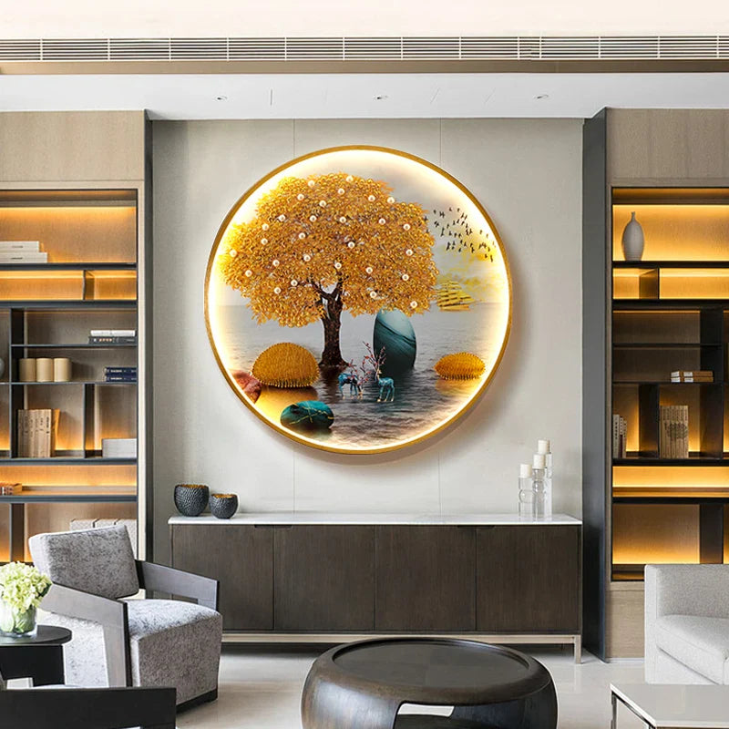 Afralia™ Chinese Picture Wall Decoration Lamp - Modern LED Lighting for Home Décor