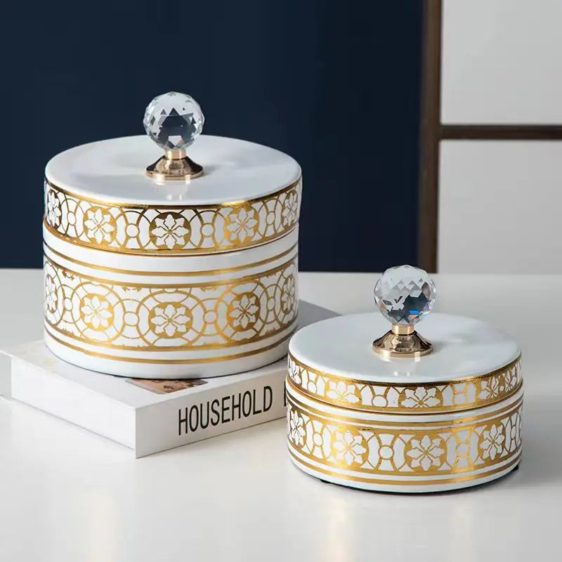 Afralia™ Crystal Ball Ceramic Jewelry Box: Decorative Storage Jar for Home Organization