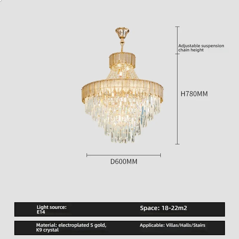 Afralia™ Crystal Chandelier: Luxurious Modern Living Room Villa Light Fixtures