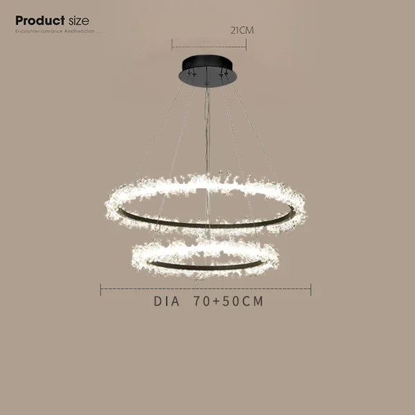 Afralia™ Gold Crystal Ring Chandelier for Living Room and Restaurant Décor