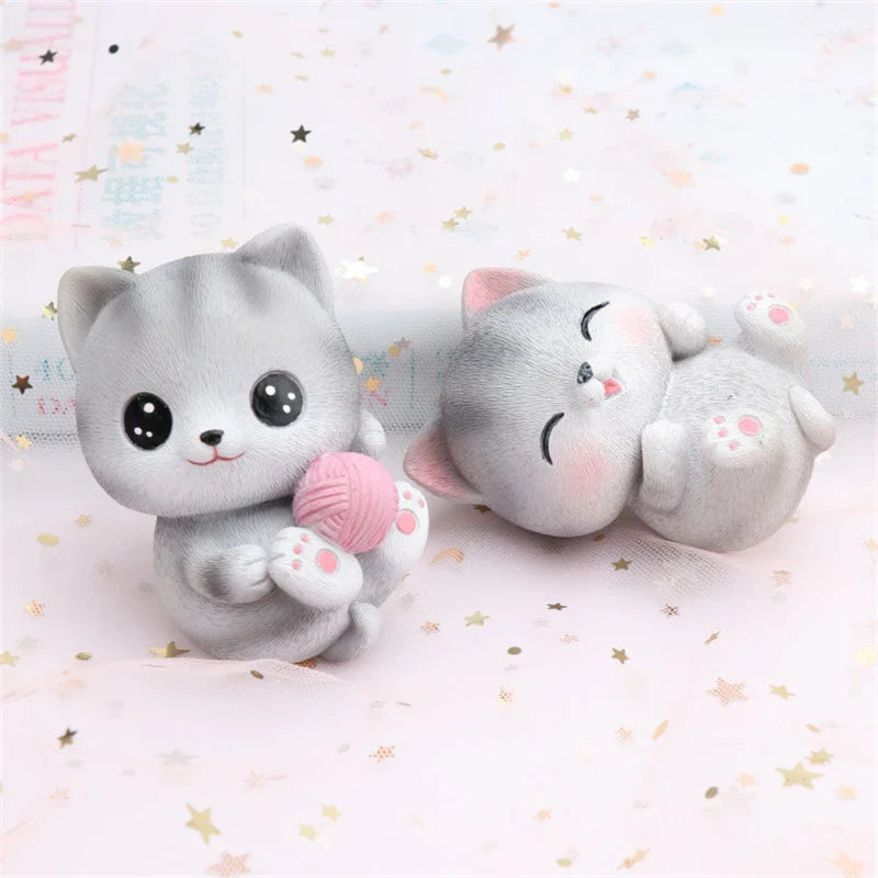 Afralia™ Mini Cat Figurines: Cute Resin Cat Dolls, Perfect Home Decor & Birthday Gifts