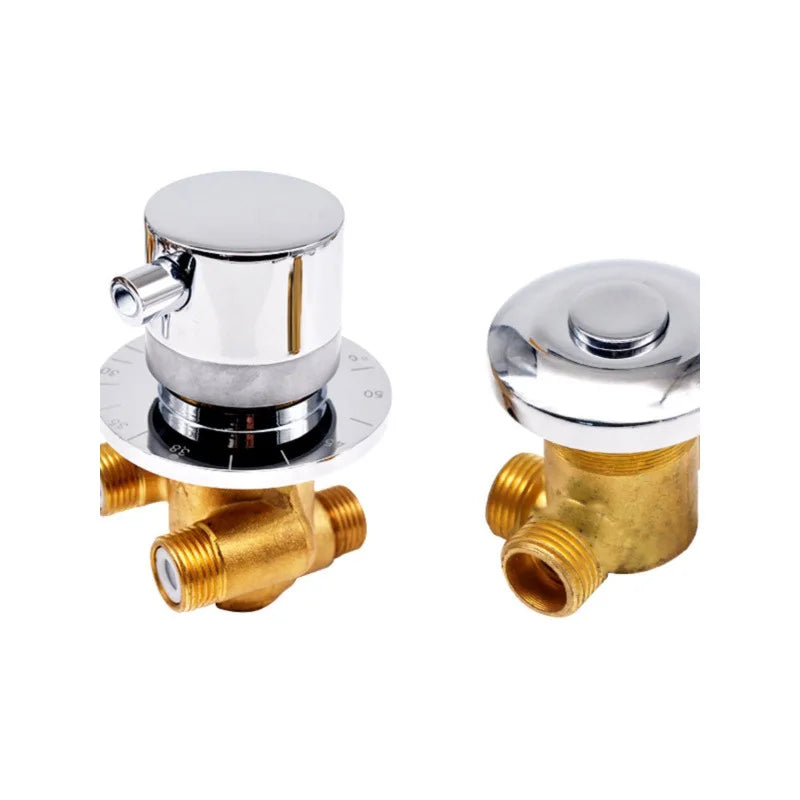 Afralia™ Thermostatic Brass Shower Faucet Wall Mounted Mixer Tap with Hot/Cold Water Control