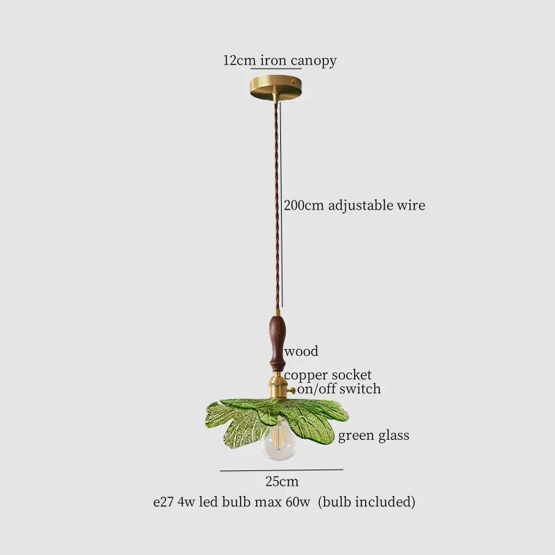 Afralia™ Copper Wood Glass LED Pendant Lamp - French Minimalist Design for Home Decor