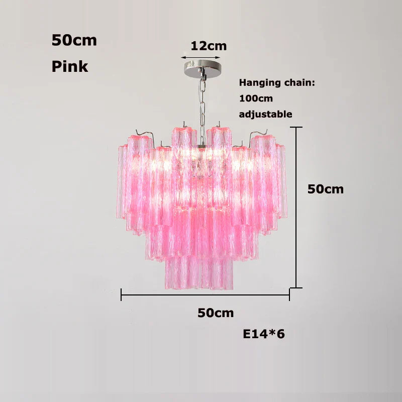 Afralia™ Glass Tube LED Chandelier - Dimmable Hanging Light for Dining Room