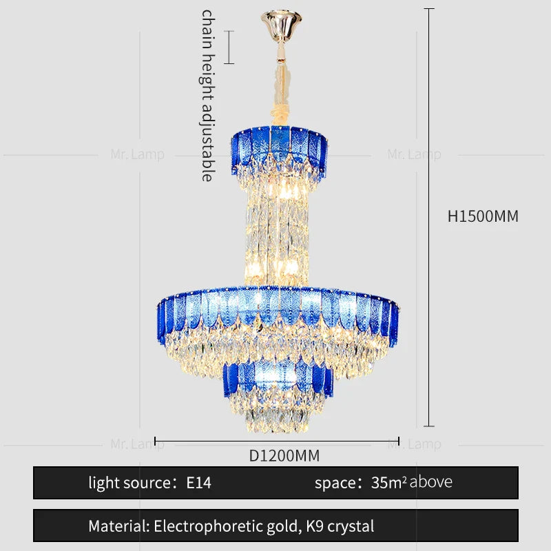Afralia™ Crystal Chandelier: Postmodern Multi-layer Luxury for Living Room, Hotel Lobby, and Villa