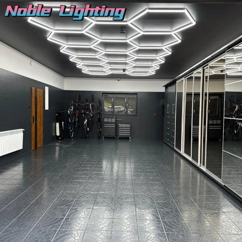 Afralia™ Aluminum Housing Hexagon LED Light Bar Detailing Light 5X12M Honeycomb Ceiling Lamp