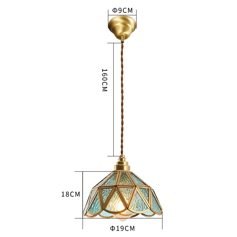 Vintage Pendant Lamp for Bedroom Bar Cafe Glass Copper LED Pendant Lights by Afralia™