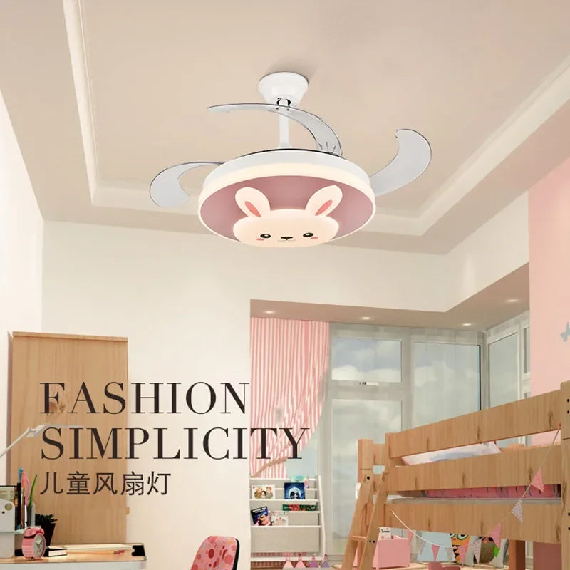 Afralia™ Smart Light and Fan Switch Flush Mount LED Ceiling Fan - Wholesale Kids Decoration