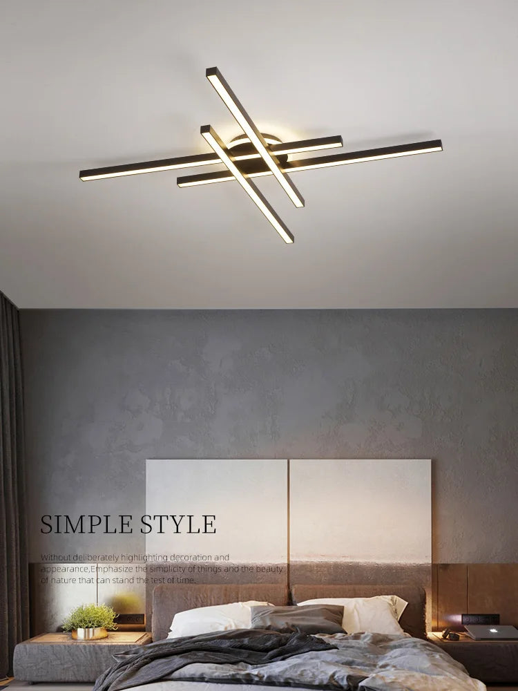 Afralia™ Minimal Line Ceiling Lamps: Modern Nordic Design for Living Room and Bedroom