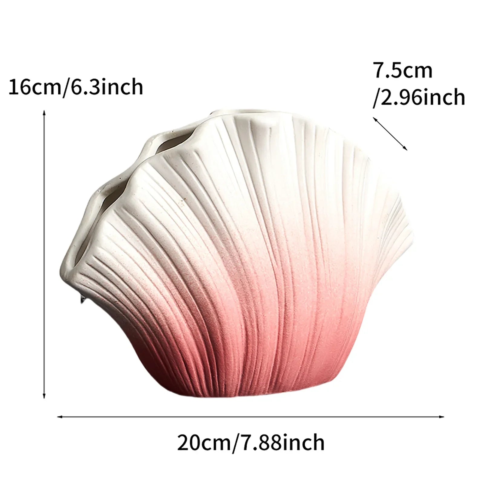 Afralia™ Gradient Shell Ceramic Vase | Colorful Flowerpot Home Decor & Accessories