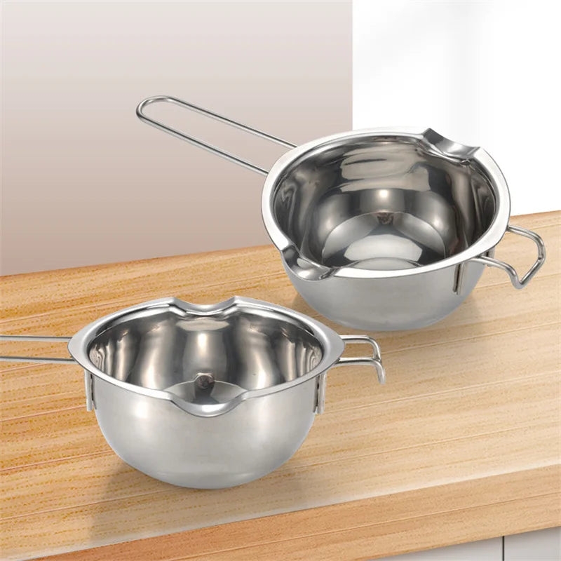 Afralia™ Stainless Steel Long Handle Melting Pot for Wax, Butter, Chocolate, Candle, Soap Making