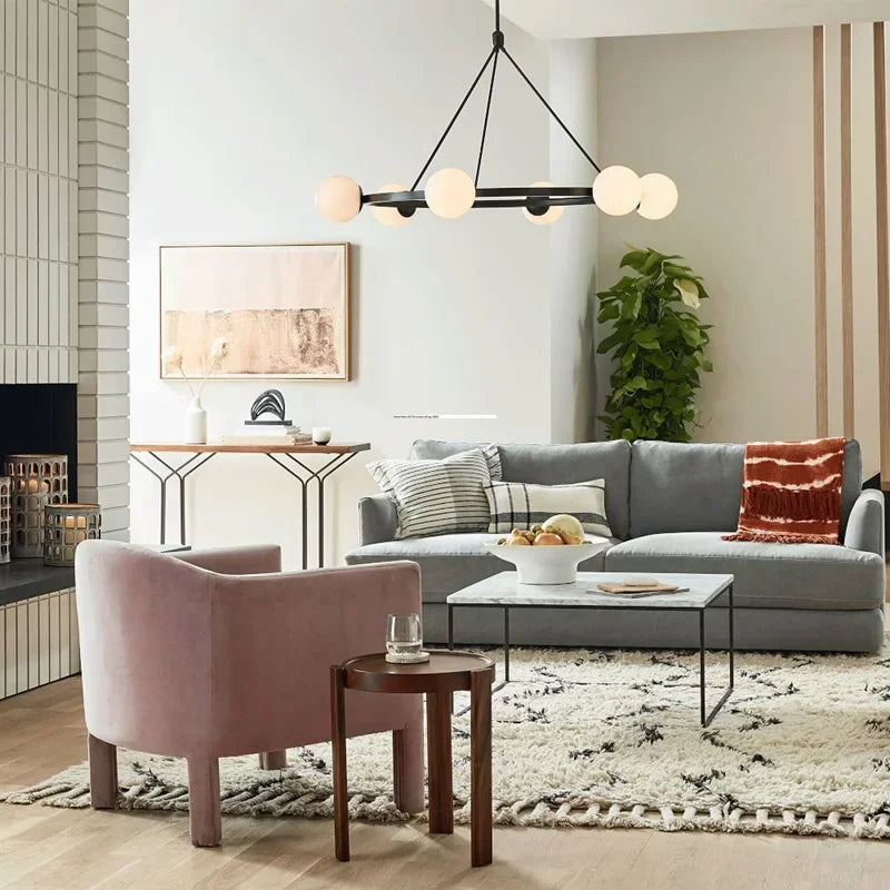 Afralia™ Glass Ball Chandelier LED Hanging Lamp Modern Nordic Style Pendant Light