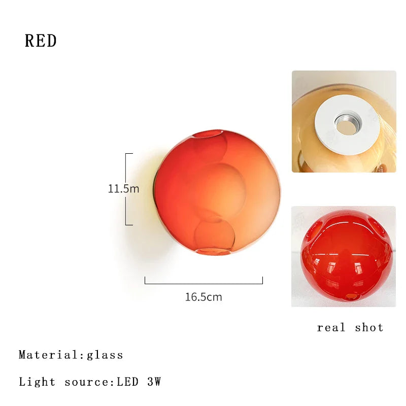 Afralia™ Glass Wall Sconce LED Light Fixture for Living Room & Aisle Decor