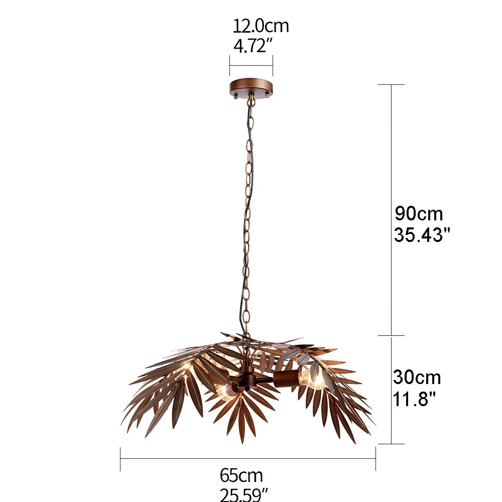 Afralia™ Boho Coconut Leaf Chandelier: Coastal Tree Light for Loft, Restaurant, Island
