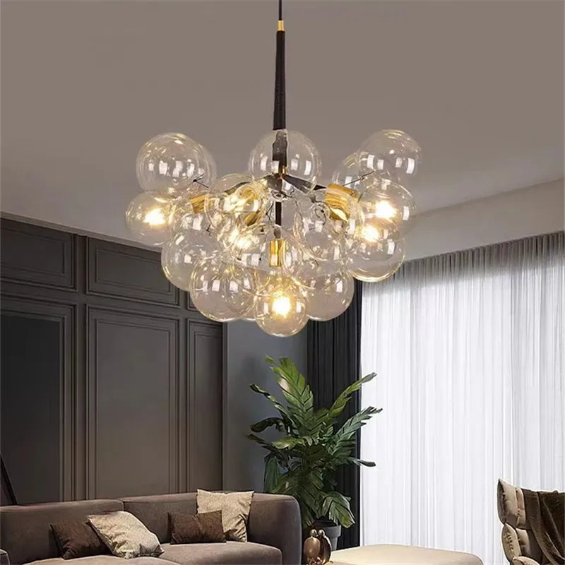 Afralia™ Bubble Chandelier: High Quality LED Lighting for Bedroom and Lounge