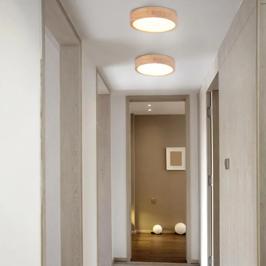 Afralia™ Wooden LED Ceiling Light Modern Nordic Lamp Home Decor Surface Mounted Light