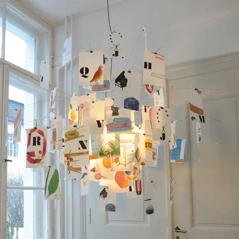 Afralia™ Paper Chandelier Pendant Light for Living Room