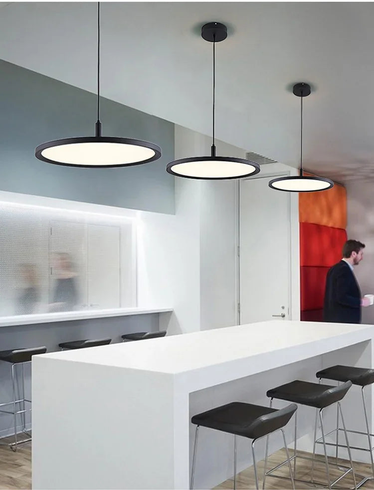 Afralia™ Round Aluminum Pendant Light for Home, Restaurant, and Bar, LED Ceiling Lamp