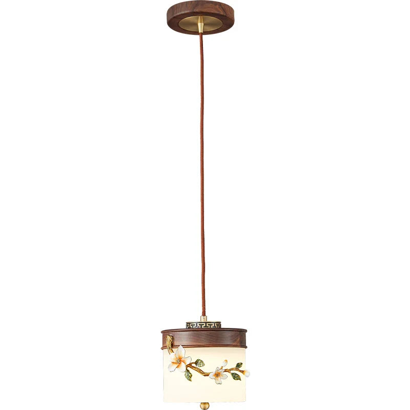 Afralia™ Walnut Small Pendant Lamp for Bedroom, Dining and Living Room Décor