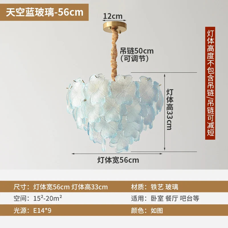 Afralia™ Crystal Glass Flower Chandelier - Modern French Style for Living Room, Bedroom, Dining Room