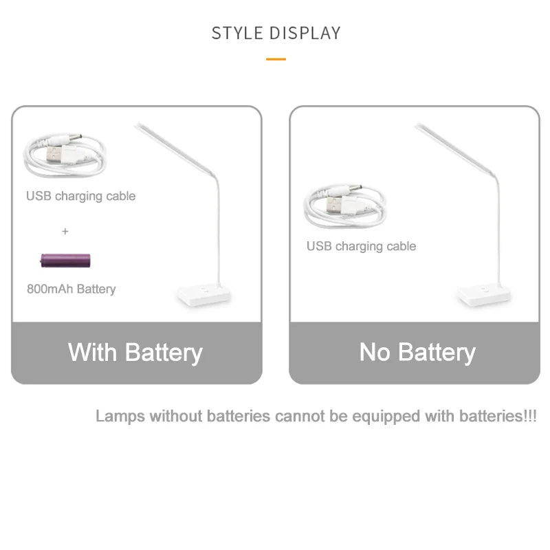 Afralia™ LED Foldable Desk Lamp with 3-Level Color & Touch Dimmable Light