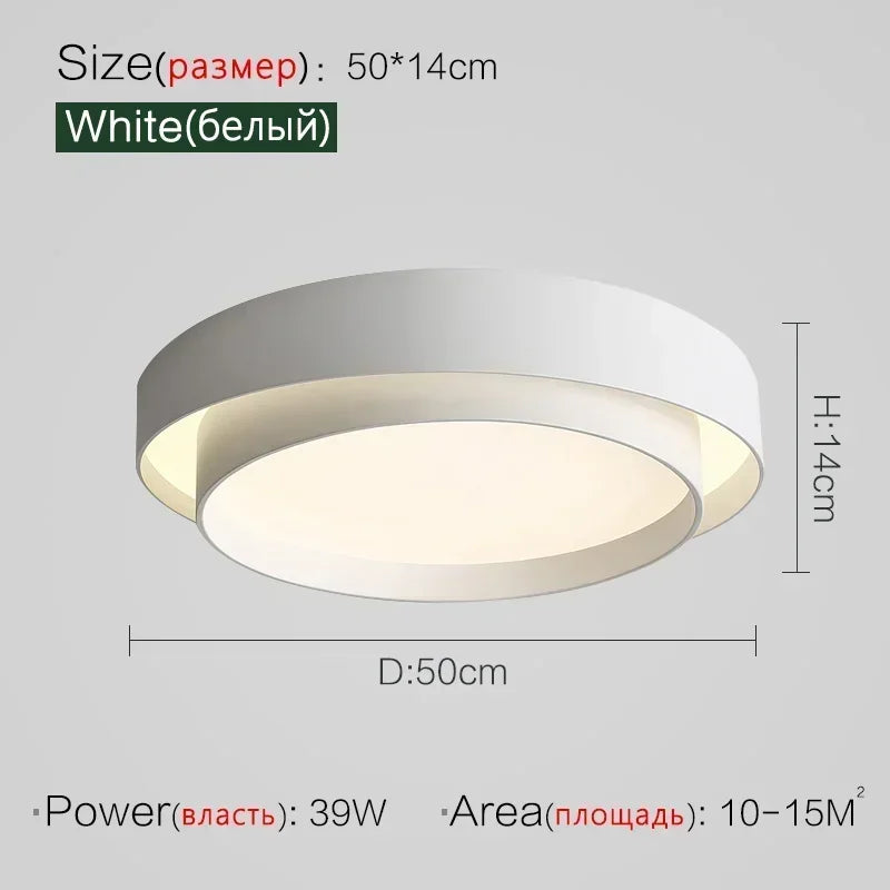 Afralia™ LED Ceiling Light Modern Minimalist Indoor LightingFixture White Black Grey