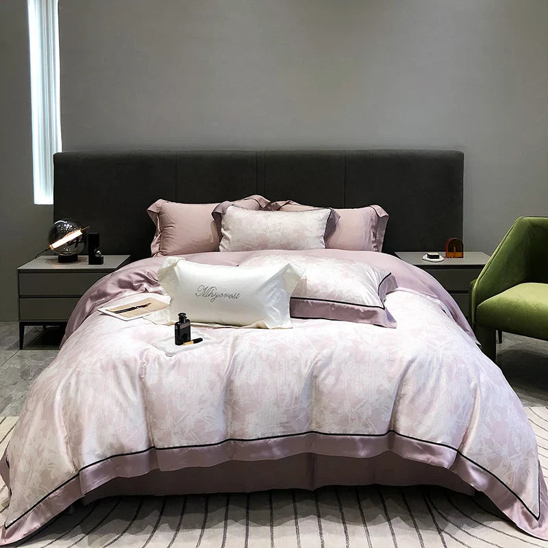 Afralia™ Eucalyptus Lyocell Flowers Duvet Set with Sheet & Pillowcases