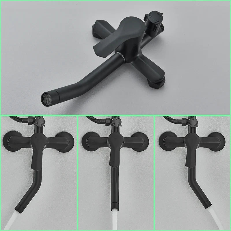 Afralia™ Round Rainfall Shower Faucet Set with Single Handle Wall Mount
