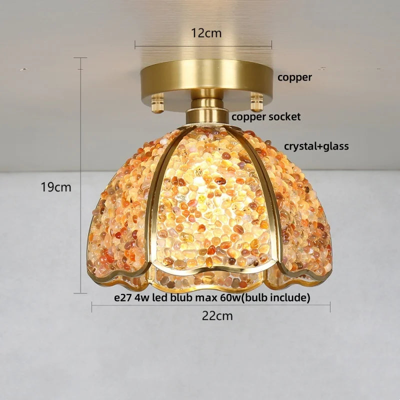 Afralia™ Glass Crystal Ceiling Light Fixture Modern Nordic Design