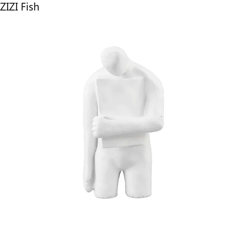 Afralia™ Marble Heart Figure Sculpture Decor - Modern Desk Ornaments & Room Aesthetics