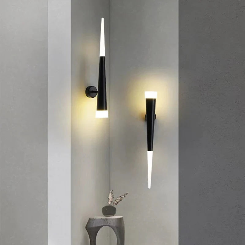 Afralia™ Nordic Acrylic Aluminum Tube LED Wall Lights for Bedroom, Living Room, and Hallway