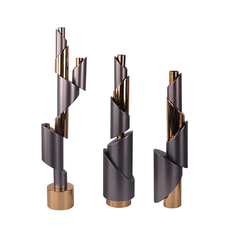 Afralia™ Geometric Helical Pipe Candle Holder for Home Decor and Centerpieces