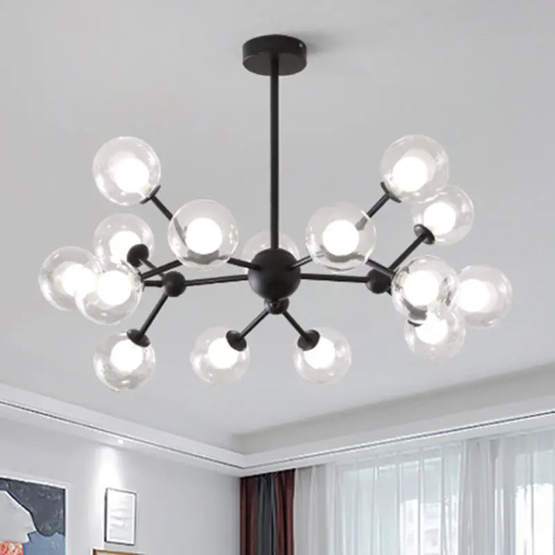 Afralia™ Glass Ball Pendant Chandelier for Living Room Bedroom Dining Room