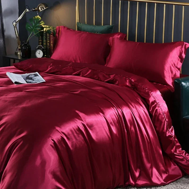 Afralia™ Silk Bedding Sets: Nordic Style, Premium Mulberry Silk Quilt Cover Set, Skin-Friendly & Cool for Summer.