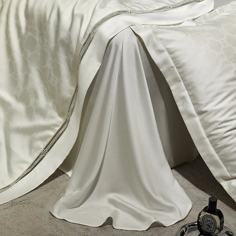 Afralia™ Silky Cool Jacquard Summer Quilt Bedding Set with Soft Lyocell Fiber, Sheet & Pillowcase