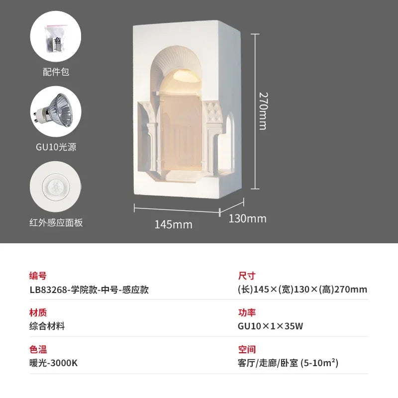 Afralia™ Embedded Night Light Gypsum Corner Wall Sconces for Corridor Stair Background